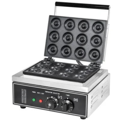 Commercial 12-Grid Mini Donut Waffle Machine 1.6KW