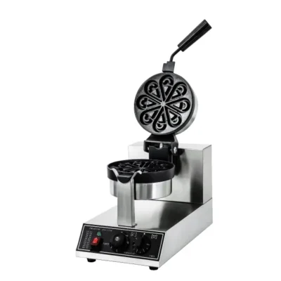 Commercial 1-Plate Electric Droplet Shaped Rotary Waffle Machine 1300W