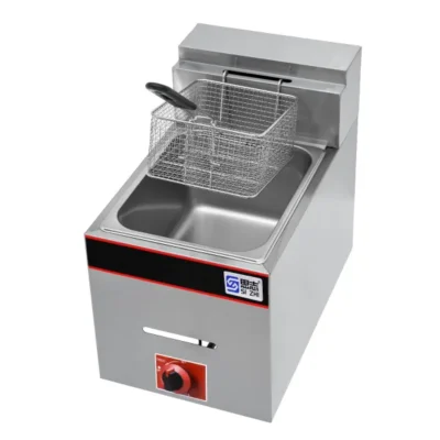 Commercial 6L 1-Tank 1-Basket Tabletop Gas Deep Fryer 18,000 BTU