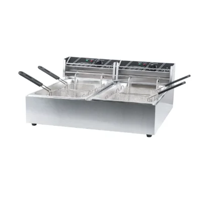 12L×2 Double Tank Commercial Electric Deep Fryer 2-Tank 4-Basket Countertop Fryer