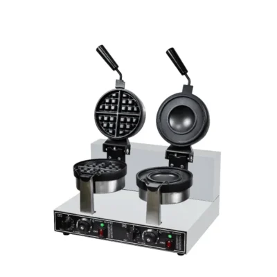 Commercial 2-Plate Electric Rotary Waffle & Dome Burger Machine 2600W