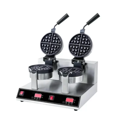 Commercial 2-Plate Digital Double Head Rotating Waffle Maker 2600W